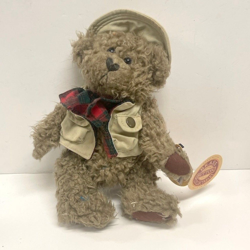 Vintage Pickford Bears Tanner Bear of Health Plush Brass Button Collectibles 11"
